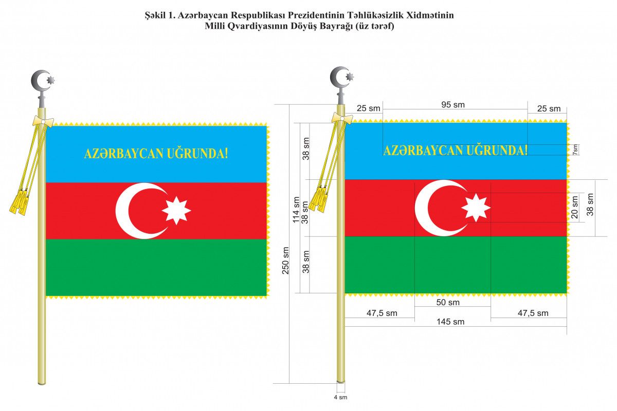 Prezident Qvardiyasının Döyüş Bayrağının təsviri təsdiqlənib - FOTO