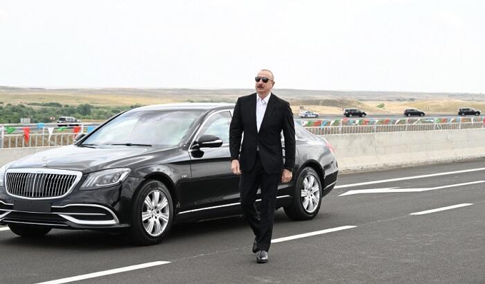 İlham Əliyev Əhmədbəyli-Füzuli-Şuşa yolunun açılışında... - FOTO